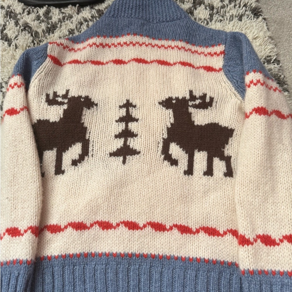 THE GREAT- The Reindeer Shawl Collar Full Zip Sweater Lambswool XS oversized - Picture 11 of 14